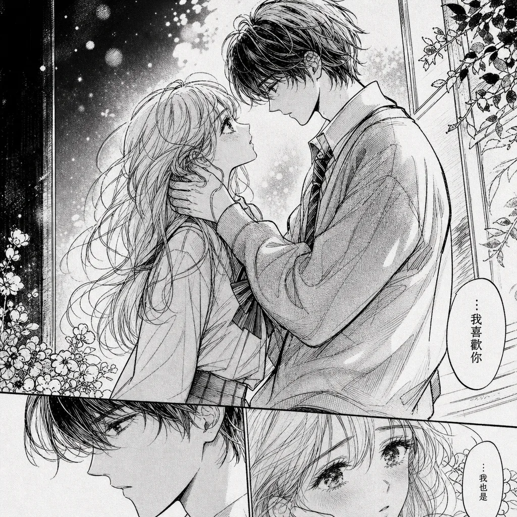 Monochrome romance panel